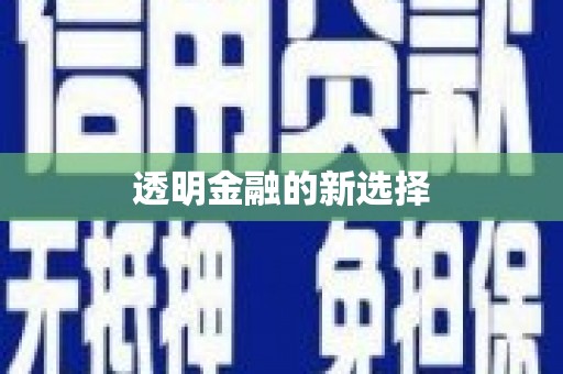 舟山新区透明金融的新选择