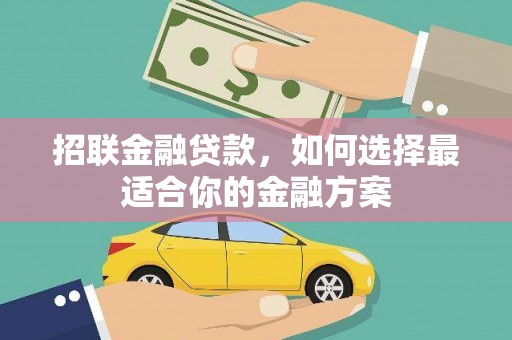 舟山新区招联金融贷款，如何选择最适合你的金融方案