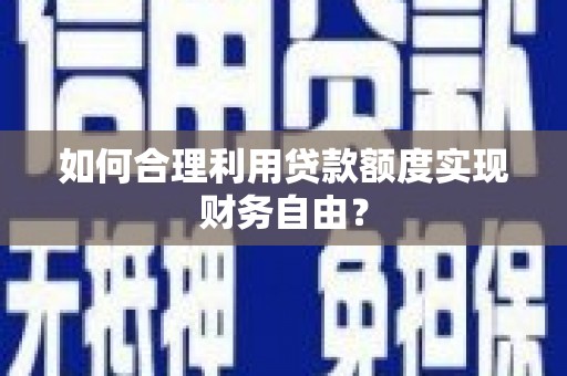 舟山新区如何合理利用贷款额度实现财务自由？