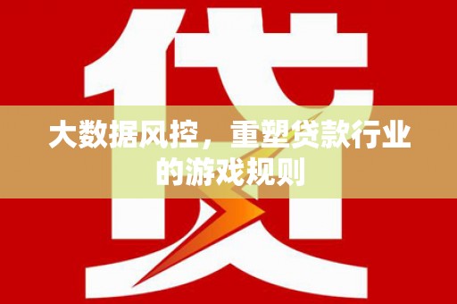 舟山新区大数据风控，重塑贷款行业的游戏规则
