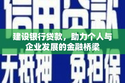 舟山新区建设银行贷款，助力个人与企业发展的金融桥梁