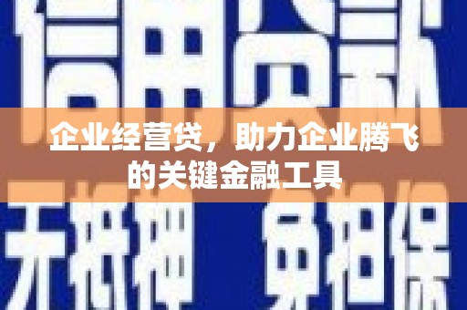 舟山新区企业经营贷，助力企业腾飞的关键金融工具