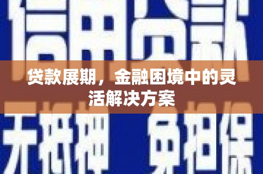 舟山新区贷款展期，金融困境中的灵活解决方案