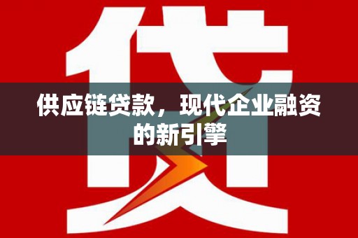 舟山新区供应链贷款，现代企业融资的新引擎