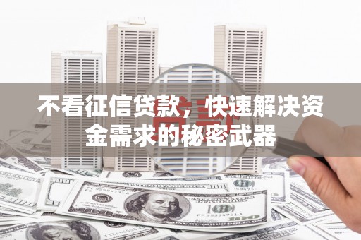 舟山新区不看征信贷款，快速解决资金需求的秘密武器