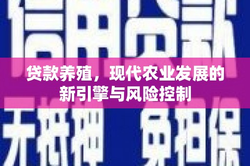 舟山新区贷款养殖，现代农业发展的新引擎与风险控制