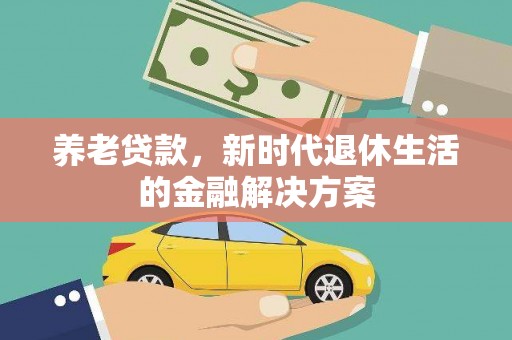 舟山新区养老贷款，新时代退休生活的金融解决方案