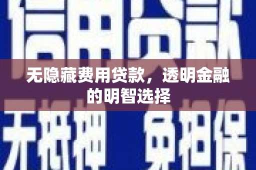 舟山新区无隐藏费用贷款，透明金融的明智选择