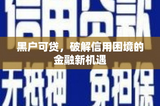 舟山新区黑户可贷，破解信用困境的金融新机遇