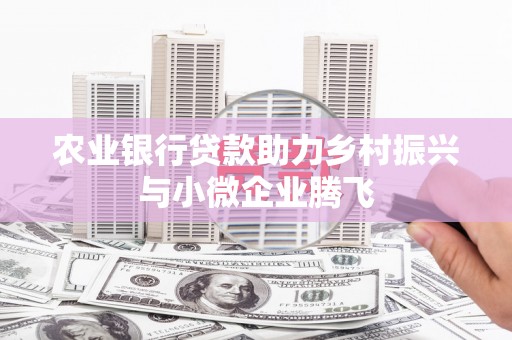 舟山新区农业银行贷款助力乡村振兴与小微企业腾飞